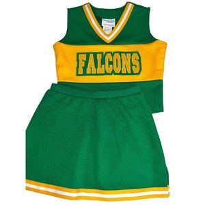 NEW FALCONS Cheerleading Uniform Outfit Costume Teen 32" Top Elastic Skirt